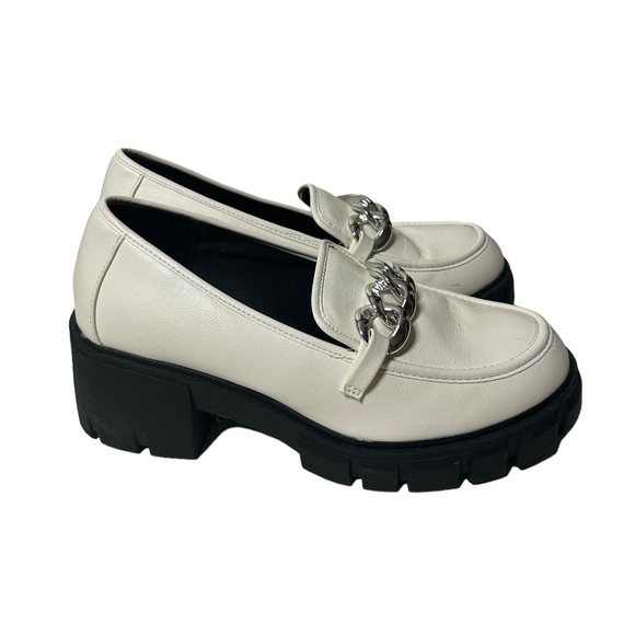torrid l Faux Leather White Chunky Platform Loafers Size 10 - Picture 2 of 10